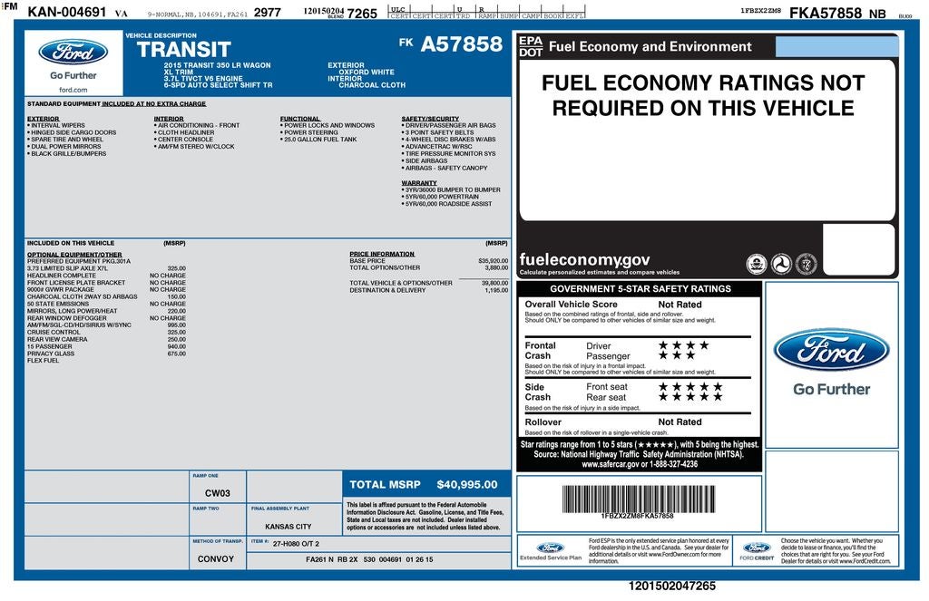 2015 Ford Transit XL