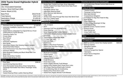 2026 Toyota GRAND HIGHLANDER HEV Limited