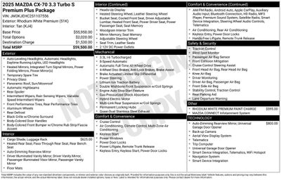 2025 Mazda Mazda CX-70 3.3 Turbo S Premium Plus