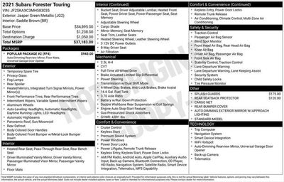 2021 Subaru Forester Touring