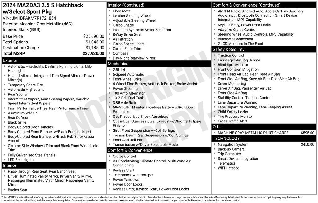 2024 Mazda Mazda3 2.5 S Select Sport