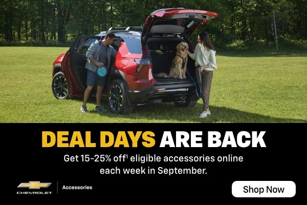 Chevrolet Accessories Discover new offers each week Get 15-25% off eligible accessories online ea...