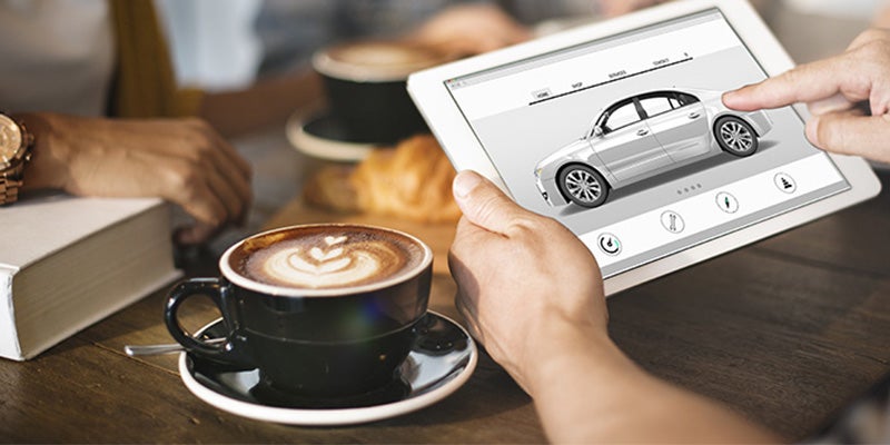 customer looking at the website of Fitzgerald Chevrolet of Hagerstown in Hagerstown MD 